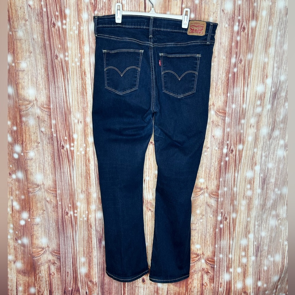 Levi’s Slimming Boot Blue Jeans Size 32 Dark Wash - Picture 6 of 6